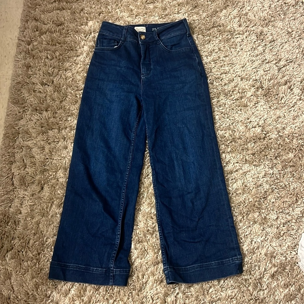 Pilcro wide leg dark wash jeans